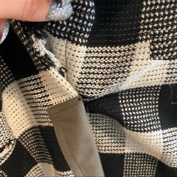 Skies Are Blue Brand Mixed Media Army Green and Buffalo Check Jacket Size Small - Picture 12 of 15